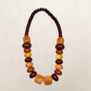 Huge Vintage Runway Statement Bead Necklace Oversized Avant‎ Garde Maximalist